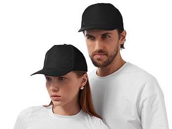 Бейсболка "Poly" 5-ти панельная 120 гр, черный