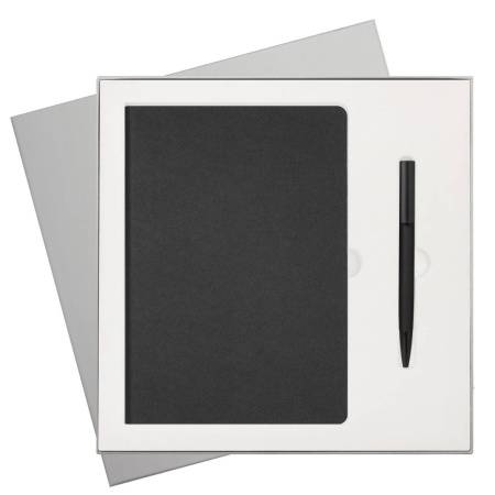 Подарочный набор Moon river, черный (ежедневник, ручка)