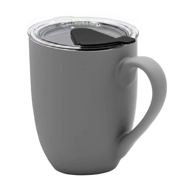 Кружка с крышкой Velvet Duo, софт-тач