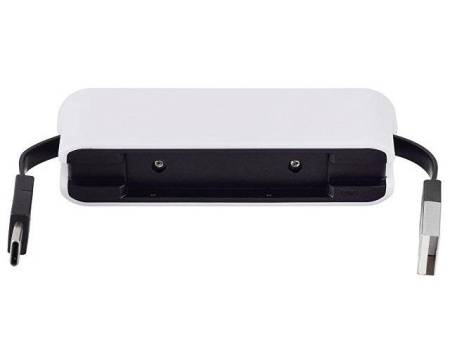 USB-хаб «Hubix» с коннектором 2-в-1 USB-C и USB-A, 2.0, белый