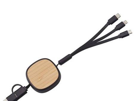 Универсальный кабель с ретрактором 3-в-1 «Retrax», черный