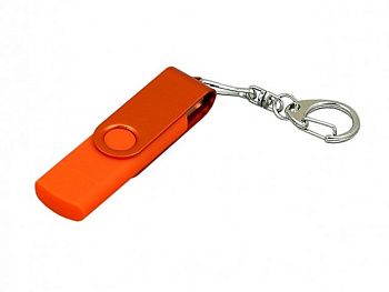 Флешка с поворотным механизмом, c дополнительным разъемом Micro USB, 32 Гб, оранжевый Флешка с поворотным механизмом, c дополнительным разъемом Micro USB, 32 Гб, оранжевый