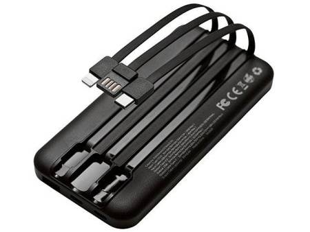 Подарочный набор "Tesla" с блокнотом А5, ручкой и пауэрбенком на 10 000 mAh, черный