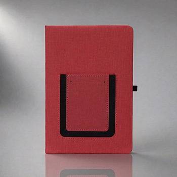 Блокнот "Pocket" 140*205 мм с карманом для телефона, красный