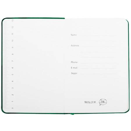 Блокнот "Casual", 90 ? 140 мм,   зеленый,  твердая обложка, резинка 7 мм, блок-клетка