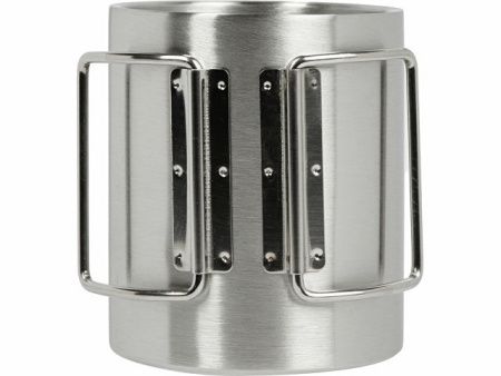 Стальная кружка с двойными стенками и складными ручками "Kamchatka" Стальная кружка с двойными стенками и складными ручками "Kamchatka"