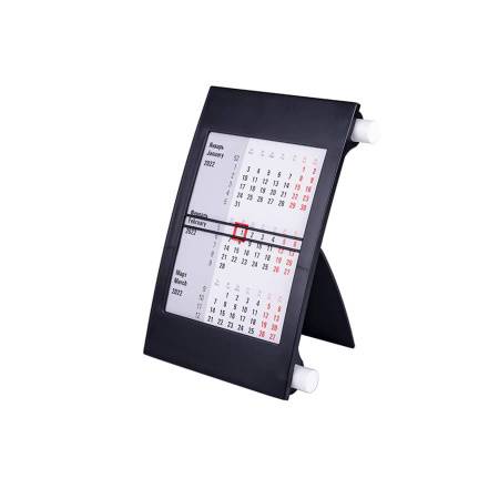 Календарь настольный на 2 года, черный с белым, 18х11 см, пластик, тампопечать, шелкография