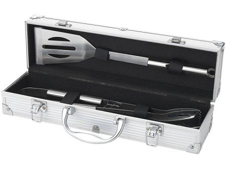 Набор для барбекю в кейсе: лопатка, щипцы, вилка "Salvy" Набор для барбекю в кейсе: лопатка, щипцы, вилка "Salvy"