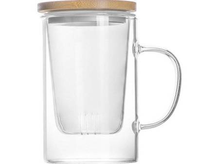 Стеклянная кружка с заварочной емкостью "Milfoil"