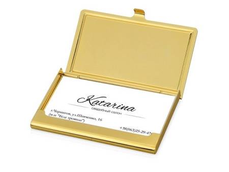 Визитница «Белуччи», золотистый глянцевый (Р)