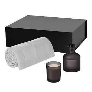 Подарочный набор Enigma, Cella Soft, серый (свеча, диффузор, плед)