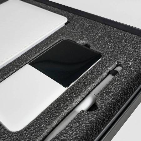 Набор подарочный POINT: ежедневник, ручка и power bank в коробке  с ложементом