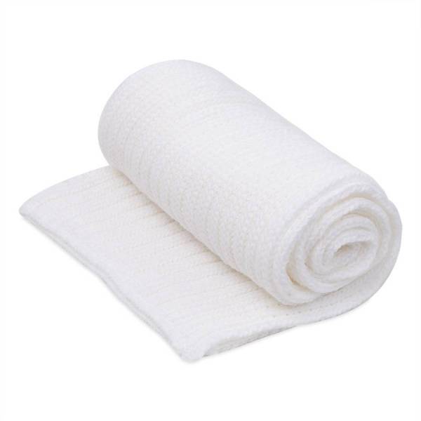 Шарф вязаный НАСВЯЗИ©, бежевый меланж, 30% шерсть