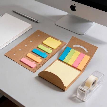 Набор стикеров с клеевым краем UNITY, 6 цв по 25шт, бежевый, бумага 