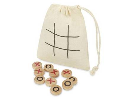 Деревянная игра в крестики-нолики в мешочке "Whorl" - Натуральный