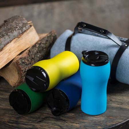 Термокружка вакуумная  "Velvet",  380 мл,  ,желтый , металл/пластик