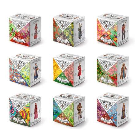 Подарочный набор с логотипом Сугревъ в деревянной коробке, коллекция из 9 чаёв