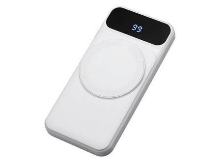Магнитный беспроводной внешний аккумулятор со встроенными кабелями «Мэни», 10000 мАч
