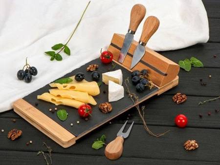 Набор для сыра из сланцевой доски и ножей Bamboo collection "Taleggio"