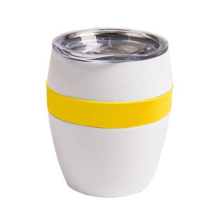 Термокружка LINE, белый/голубой, сталь