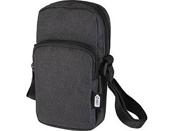 Сумка для телефона "Ross" из переработанного материала, древесный уголь