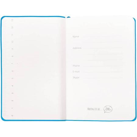 Блокнот "URBAN", 90 ? 140 мм,  голубой   мягкая обложка,  блок-клетка, тиснение