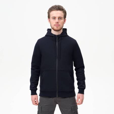 Толстовка на молнии с капюшоном MATEO,  темно-синяя