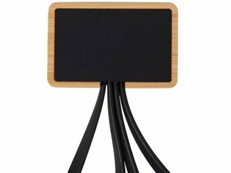 Кабель 3-в-1 с подсветкой лого «Reedia S6», бамбук, черный