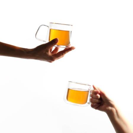 Кружка стеклянная с двойными стенками, Dolce, 350 ml