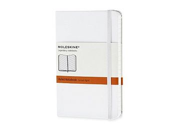 Записная книжка Moleskine Classic (в линейку) в твердой обложке, Pocket (9x14см), белый Записная книжка Moleskine Classic (в линейку) в твердой обложке, Pocket (9x14см), белый