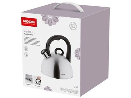 Чайник со свистком, 2,5 л, NADOBA, серия MARIKA