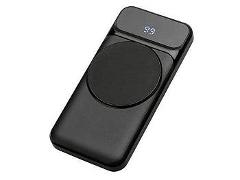 Магнитный беспроводной внешний аккумулятор со встроенными кабелями «Мэни»,быстаря зарядка, 10000 мАч, черный