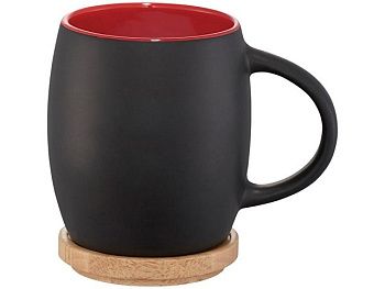 Керамическая чашка Hearth с деревянной крышкой-костером, черный/красный Керамическая чашка Hearth с деревянной крышкой-костером, черный/красный