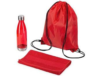 Спортивный набор из бутылки и полотенца «Beginner», красный