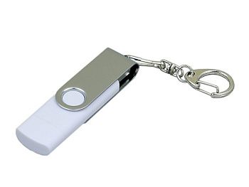 Флешка с поворотным механизмом, c дополнительным разъемом Micro USB, 32 Гб, белый Флешка с поворотным механизмом, c дополнительным разъемом Micro USB, 32 Гб, белый