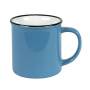 Кружка CAMP, голубая  с черным кантом, 280мл, тонкая керамика
