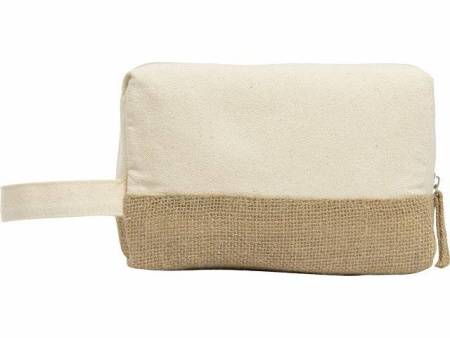 Косметичка "Jute" с ручкой из хлопка и джута, натуральный