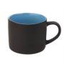 Кружка YASNA с прорезиненным покрытием, черный с голубым, 310 мл