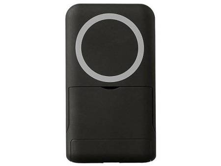 Беспроводной внешний аккумулятор с подсветкой лого и подставкой «Magflash», 10000 мАч, 15 Вт, черный