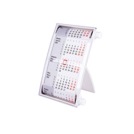 Календарь настольный на 2 года, размер 18,5*11 см, цвет- белый, пластик