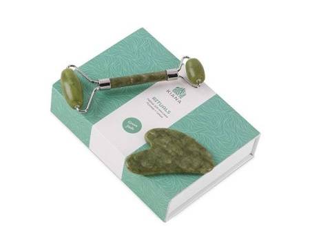 Сет роллер и гуаша "Rituals" из нефрита, зеленый