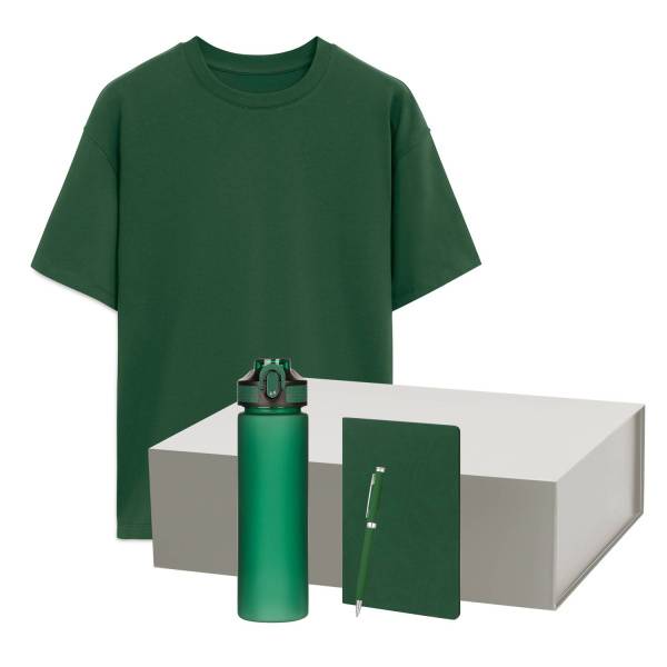 Набор с одеждой RUST NEO (футболка, бутылка, ежедневник, ручка), зеленый