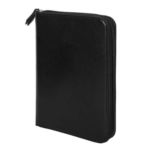 Ежедневник недатированный Chief, A5, на молнии, черный, кремовый блок