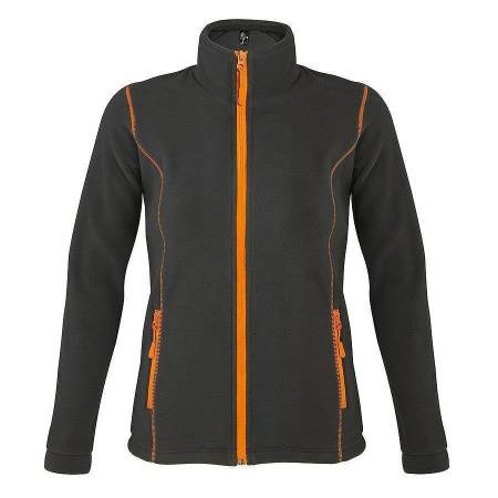 Толстовка "Nova Women", темно-серая с оранжевым_S, 100% полиэстер, флис
