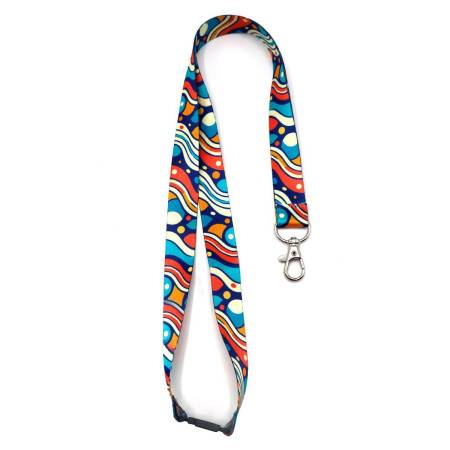 Ланъярд полноцветный Флип с карабином и замком безопасности