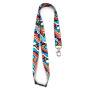 Ланъярд полноцветный Флип с карабином и замком безопасности