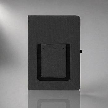 Блокнот "Pocket" 140*205 мм с карманом для телефона, черный
