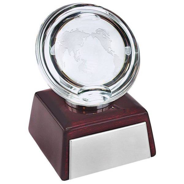 Стела  "Земля", 7,8х7,8х11 см, дерево,стекло