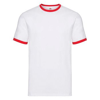 Футболка "Ringer T", белый с красным_S, 100% х/б, 160 г/м2 Футболка "Ringer T", белый с красным_S, 100% х/б, 160 г/м2