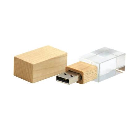 Флешка Кристал Bamboo 16 Гб, белая подсветка Флешка Кристал Bamboo 16 Гб, белая подсветка